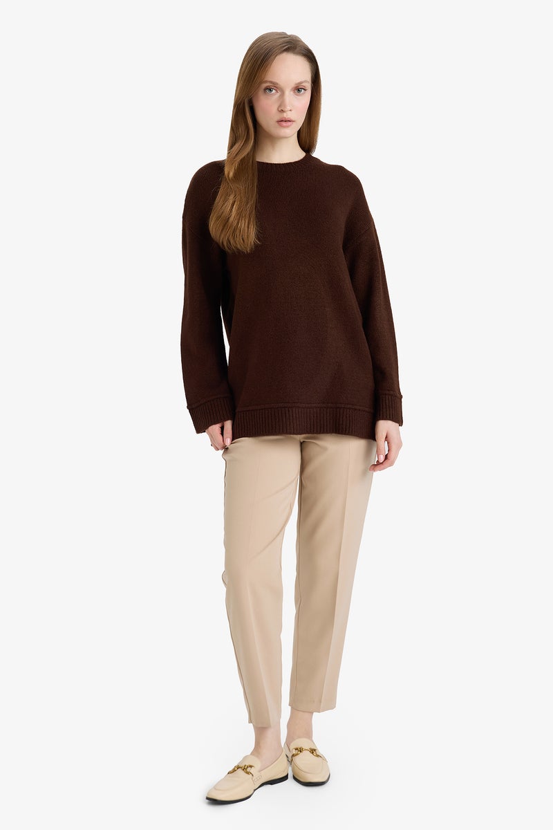 DeFacto Brown Woman Loose Fit Knitwear Tunic Casual - Image 2